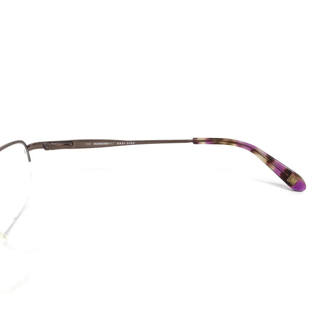 Marchon NYC Eyeglasses Frames WALDORF 210 Satin Brown Purple Half Rim 51-17-135